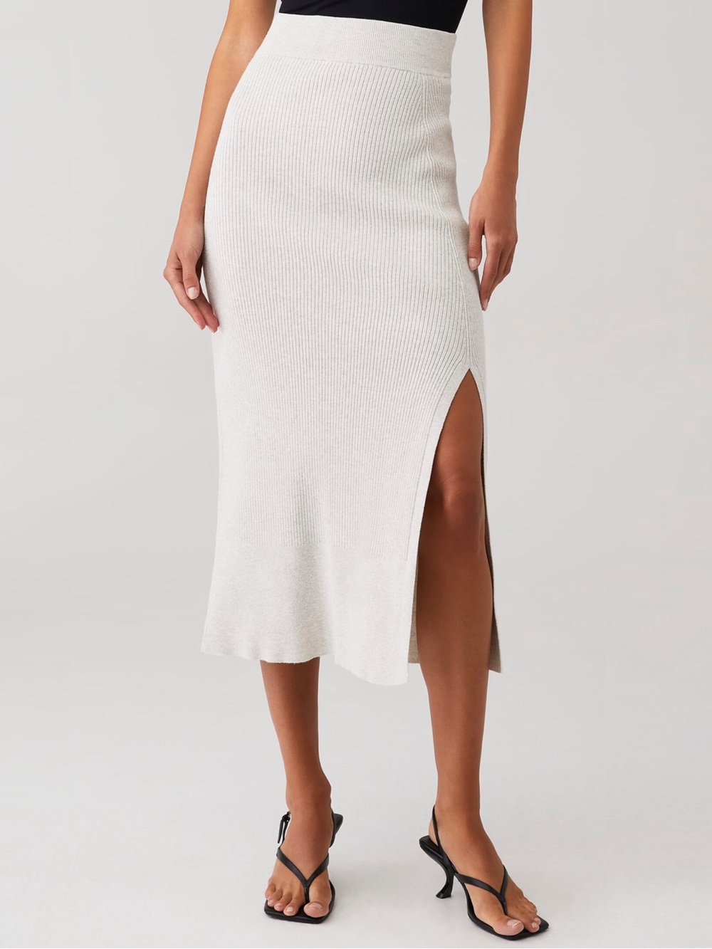 NWT • Splendid Ribbed Midi Skirt with Side Slit